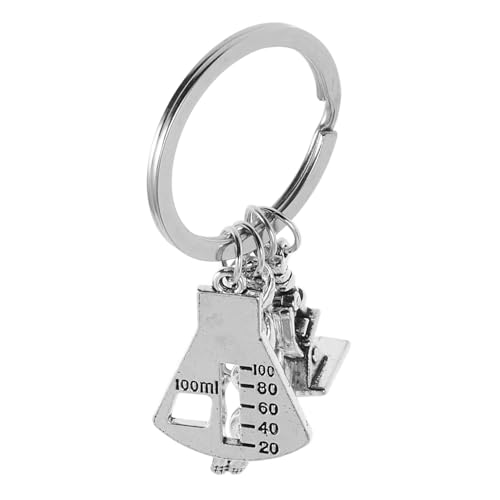 PartyKindom -mikroskop-schlüsselanhänger Aus Metall, Biologie, Schlüsselanhänger, Tasche, Geldbörse, Hängendes Ornament von PartyKindom