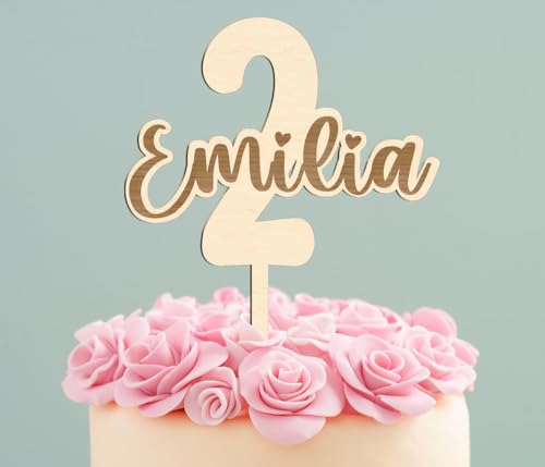 Cake Topper Zahl mit Namen personalisiert Holz-Tortenstecker Geburtstag Birke graviert gelasert 1. Geburtstag Cake Topper Zahl mit Namen personalisiert Holz-Tortenstecker Geburtstag Birke graviert gelasert 1. Geburtstag von PartyMagix