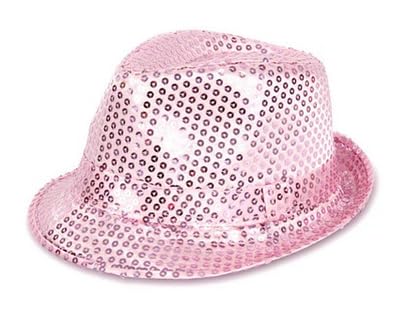 Pailletten Glitzer Hut – Funkelnder Faschingshut für Karneval & Party – Kostüm-Accessoire für Erwachsene – Unisex – Einheitsgröße – Glänzender Hut für Mottoparty & Bühne (Rosa) von PartyMagix