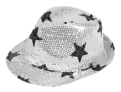 Pailletten Glitzer Hut – Funkelnder Faschingshut für Karneval & Party – Kostüm-Accessoire für Erwachsene – Unisex – Einheitsgröße – Glänzender Hut für Mottoparty & Bühne (Stern Silber) von PartyMagix