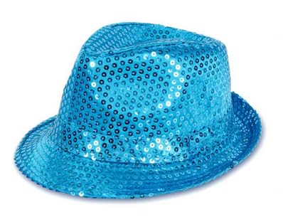 Pailletten Glitzer Hut – Funkelnder Faschingshut für Karneval & Party – Kostüm-Accessoire für Erwachsene – Unisex – Einheitsgröße – Glänzender Hut für Mottoparty & Bühne (Türkis) von PartyMagix