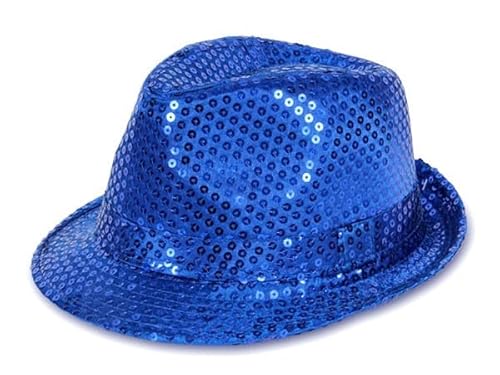 PartyMagix Pailletten Glitzer Hut für Fasching & Karneval (Blau) von PartyMagix