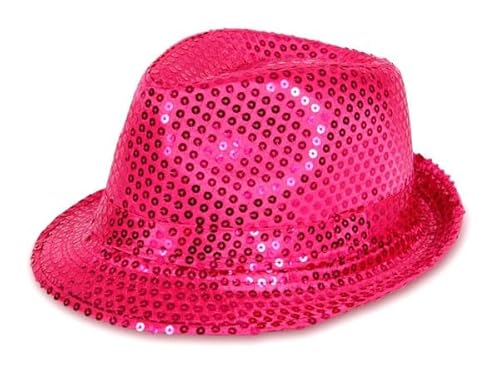 PartyMagix Pailletten Glitzer Hut für Fasching & Karneval (Pink) von PartyMagix