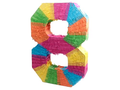 Pinata Zahl 0–9 – Schlagpinata für Geburtstag, Kinderparty & Event – bunte Zahlen-Piñata zum Befüllen mit Süßigkeiten, Spielzeug & Konfetti – Party Deko Highlight von PartyMagix