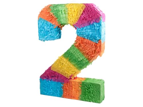 Pinata Zahl 0–9 – Schlagpinata für Geburtstag, Kinderparty & Event – bunte Zahlen-Piñata zum Befüllen mit Süßigkeiten, Spielzeug & Konfetti – Party Deko Highlight von PartyMagix