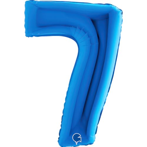 Grabo XXL Riesen Zahlen Folienballon 102 cm (40") Farbauswahl – Perfekte Deko für Geburtstage, Jubiläen & Feiern – Happy Birthday Party-Highlight - für Helium und Luft! Wiederverwendbar! (Blau, 7) von Grabo