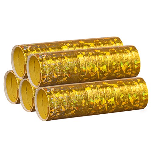 PartyMarty Gold Metallic Luftschlangen im 5er Sparpack - 5 Rollen mit je 18 holografisch-glitzernden Luftschlangen - Geburtstag, Hochzeits-Tisch Dekoration Abitur 2023 Abschlussfeier PartyMarty Gold Metallic Luftschlangen im 5er Sparpack - 5 Rollen mit je 18 holografisch-glitzernden Luftschlangen - Geburtstag, Hochzeits-Tisch Dekoration Abitur 2023 Abschlussfeier von PartyMarty
