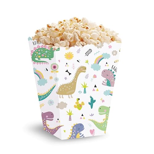 5 x Popcorn Boxen * Dinosaurier * aus Pappe für Party und Geburtstag // Kinder Geburtstag Party Set Einweg Box von PartyPal