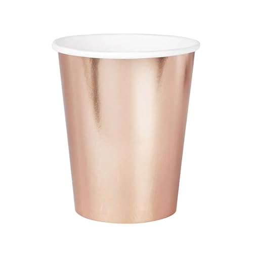 6 Pappbecher * ROSEGOLD * für Geburtstag oder Junggesellenabschied | Inhalt 220ml | Cups Becher Party JGA von PartyPal