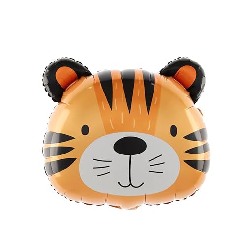 Folienballon * TIGER * als Deko für Geburtstag und Party | 52.6x57.3cm groß | Kinder Kindergeburtstag Partydeko Luftballons Ballons Tier von PartyPal