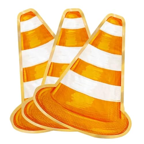 Servietten * BAUSTELLE + PYLONEN * als Deko für Kindergeburtstag und Mottoparty | 27x33cm, 10 Stück |Bauarbeiter Baustellen Kinder Papierservietten Servietten Tischdeko von PartyPal