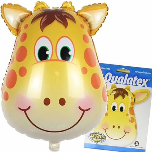 XXL Folienballon "Giraffe" für Geburtstag und Party Deko | 81cm hoch für Luft und Hellium | Kindergeburtstag Party Deko Luftballons Luftballons Zootiere von PartyPal