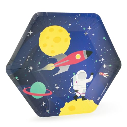 PARTY PARTY 16 Stück Pappteller Motiv Weltall, Space, hexagonal 23 x 25,5 cm, für Kindergeburtstag, Geburtstag, Party PARTY PARTY 16 Stück Pappteller Motiv Weltall, Space, hexagonal 23 x 25,5 cm, für Kindergeburtstag, Geburtstag, Party von PartyParty