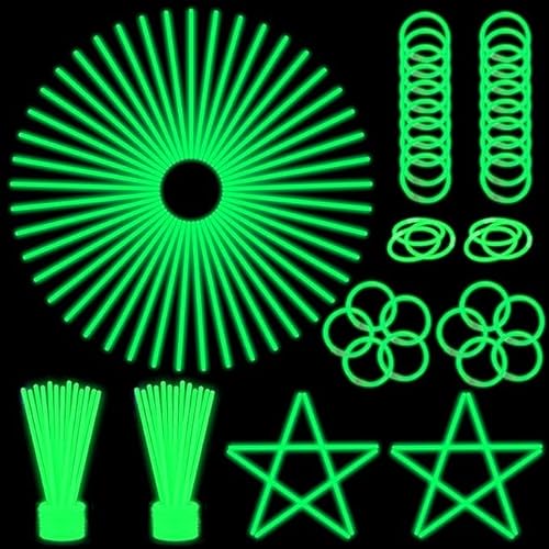 PartySticks Leuchtstäbe in Großpackung - 100 Stück lang anhaltende 8" Premium Leuchtarmbänder - Grüne Farben (Röhre mit 100) (100er Packung Grün) von PartySticks
