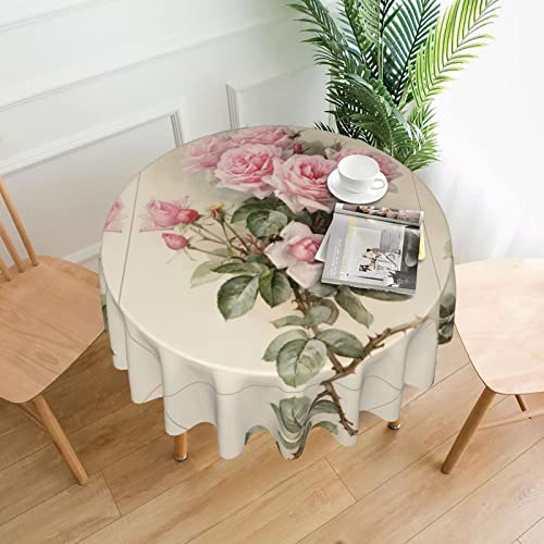 Runde Tischdecke, Vintage-Design, Rosenmuster, waschbar, Polyester, ideal für Buffet-Tische, Partys, Picknick-Mittagessen. - 152 cm, erschwinglich Runde Tischdecke, Vintage-Design, Rosenmuster, waschbar, Polyester, ideal für Buffet-Tische, Partys, Picknick-Mittagessen. - 152 cm, erschwinglich von PartyUnix