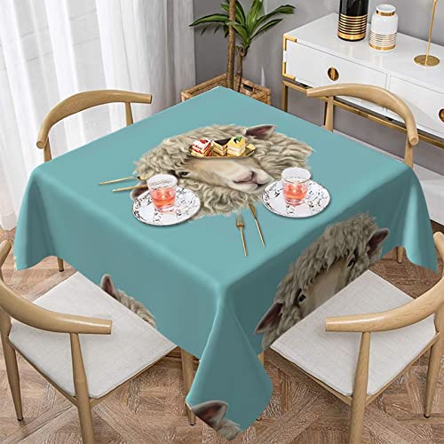 Tischdecke mit Schafkopf-Tiermotiven, rund, 152,4 x 152,4 cm, perfekt für Buffet-Tische, Partys Tischdecke mit Schafkopf-Tiermotiven, rund, 152,4 x 152,4 cm, perfekt für Buffet-Tische, Partys von PartyUnix
