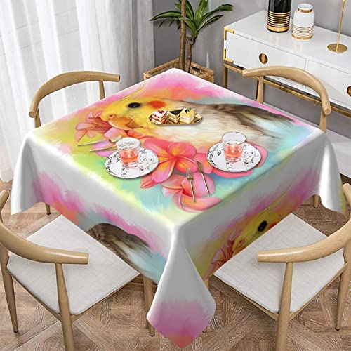 Tischdecke mit niedlichem Nymphensittich-Druck, rund, 137 x 137 cm, perfekt für Buffet-Tische, Partys von PartyUnix