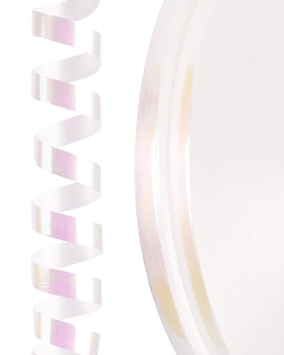 PartyWoo Geschenkband Weiß Irisierend, 120 Meter/ 131 Yard Schleifenband, Ringelband, Ballonband Glänzend, Dekoband für Ballonverschlüsse, Geschenkverpackung, Basteln, Partydeko (2 Rollen, 60m/ Rolle) PartyWoo Geschenkband Weiß Irisierend, 120 Meter/ 131 Yard Schleifenband, Ringelband, Ballonband Glänzend, Dekoband für Ballonverschlüsse, Geschenkverpackung, Basteln, Partydeko (2 Rollen, 60m/ Rolle) von PartyWoo