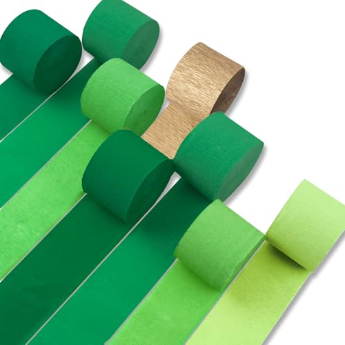 PartyWoo Grüne Krepppapier-Luftschlangen, 8 Rollen, 200 m, Farbverlauf, dunkelgrün, Krepppapierrollen für Weihnachten, Abschlussfeier, St. Patrick's Day, Dschungel, Geburtstagsparty-Dekorationen (4,6 PartyWoo Grüne Krepppapier-Luftschlangen, 8 Rollen, 200 m, Farbverlauf, dunkelgrün, Krepppapierrollen für Weihnachten, Abschlussfeier, St. Patrick's Day, Dschungel, Geburtstagsparty-Dekorationen (4,6 von PartyWoo