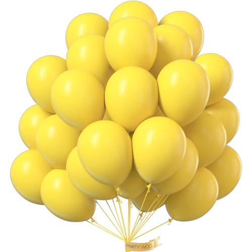 PartyWoo Luftballons Gelb, 50 Stück 10 Zoll Ballons Gelb, Gelbe Luftballons für Ballongirlande oder Ballonbogen als Partydeko, Geburtstagsdekoration, Hochzeitsdekoration, Babypartydekoration, Gelb-Y55 von PartyWoo