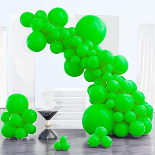 PartyWoo Luftballons Grün, 102 Stück Grüne Ballon Girlande Satz von Verschiedene Größen mit 18 Zoll 12 Zoll 10 Zoll 5 Zoll, Luftballon Girlande für Geburtstagsdeko, Partydeko, Hochzeitdeko, Grün-Y14 von PartyWoo