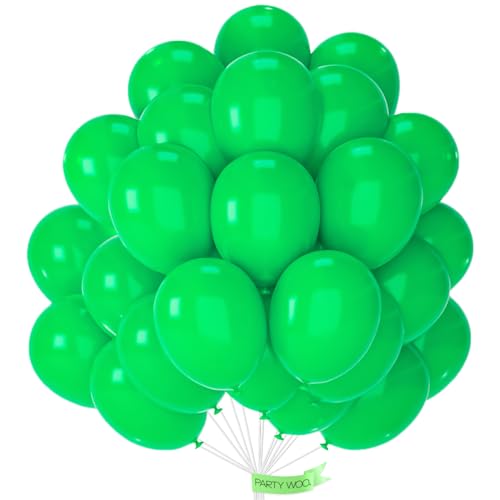 PartyWoo Luftballons Grün, 50 Stück 10 Zoll Ballons Grün, Grüne Luftballons für Ballongirlande oder Ballonbogen als Partydeko, Geburtstagsdekoration, Hochzeitsdekoration, Babypartydekoration, Grün-Y14 von PartyWoo