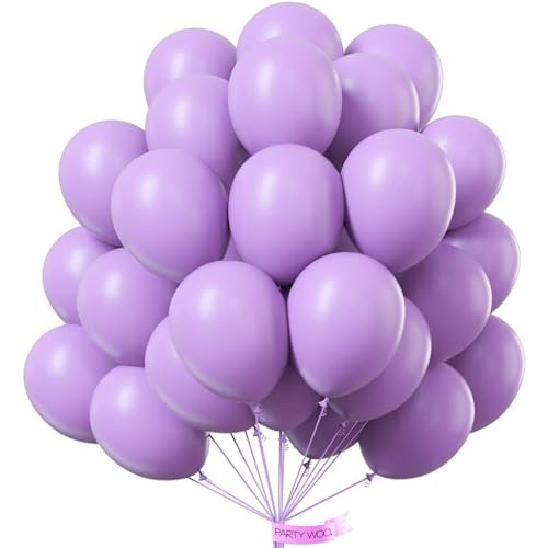 PartyWoo Luftballons Lila Pastell, 50 Stück 12 Zoll Ballons Lila, Lila Luftballons für Ballongirlande oder Ballonbogen als Partydeko, Geburtstagsdeko, Hochzeitsdeko, Babypartydekoration, Lila-Q10 von PartyWoo