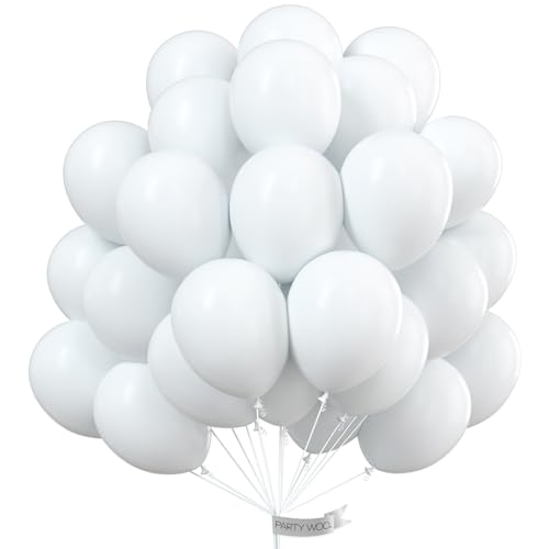 PartyWoo Luftballons Weiß, 50 Stück 12 Zoll Ballons Weiß, Weiße Luftballons für Ballongirlande oder Ballonbogen als Partydeko, Geburtstagsdekoration, Hochzeitsdekoration, Babypartydekoration, Weiß-Y13 PartyWoo Luftballons Weiß, 50 Stück 12 Zoll Ballons Weiß, Weiße Luftballons für Ballongirlande oder Ballonbogen als Partydeko, Geburtstagsdekoration, Hochzeitsdekoration, Babypartydekoration, Weiß-Y13 von PartyWoo