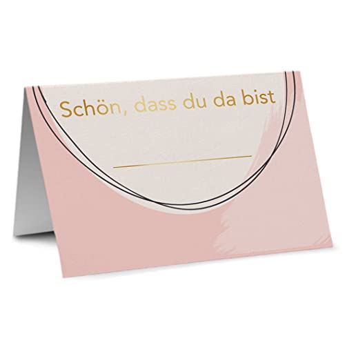 Partycards 50 Tischkarten/Platzkarten DIN A7 für Hochzeit, Geburtstag, Kommunion, Taufe (DIN A7, Apricot Kreis) von Partycards