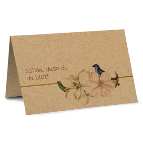 Partycards 50 Stück Tischkarten Geburtstag, Platzkarten Hochzeit Namenskarten zum beschriften Tischdeko Hochzeit Kommunion Konfirmation Taufe Hochzeitsdeko Tisch Namensschild Willkommensschild von Partycards
