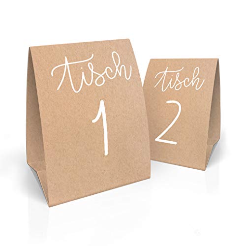 Partycards Tischnummern Kraftpapier, 18 x 16cm, Tischnummer 13-24 für für Hochzeit, Geburtstag, Kommunion, Taufe Partycards Tischnummern Kraftpapier, 18 x 16cm, Tischnummer 13-24 für für Hochzeit, Geburtstag, Kommunion, Taufe von Partycards