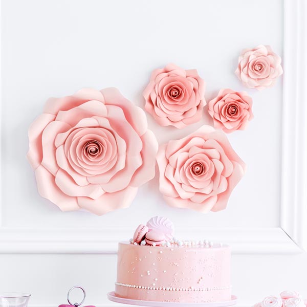 Papier-Blumen im 4er Pack, verschiedene Größen Papier-Blumen im 4er Pack, verschiedene Größen von Partydeco PL