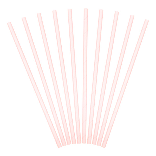 10 Papiertrinkhalme, rosa, 19,5cm 10 Papiertrinkhalme, rosa, 19,5cm von Partydeco
