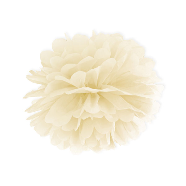 Cremefarbener Papier-Pompon zum selbst Basteln, Ø 35cm Cremefarbener Papier-Pompon zum selbst Basteln, Ø 35cm von Partydeco