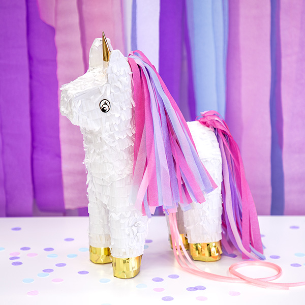 Einhorn-Pinata aus Pappe, 24,5cm x 34cm Einhorn-Pinata aus Pappe, 24,5cm x 34cm von Partydeco