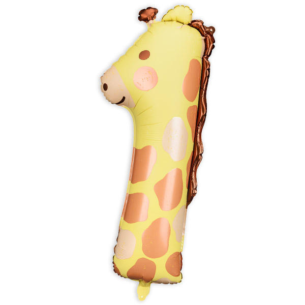 XXL Folienballon zum 1. Geburtstag, Giraffe, 31cm x 82cm, heliumgeeignet von Partydeco