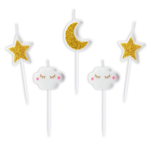 Geburtstagskerzen "Kleiner Stern", 5er Pack von Partydeco
