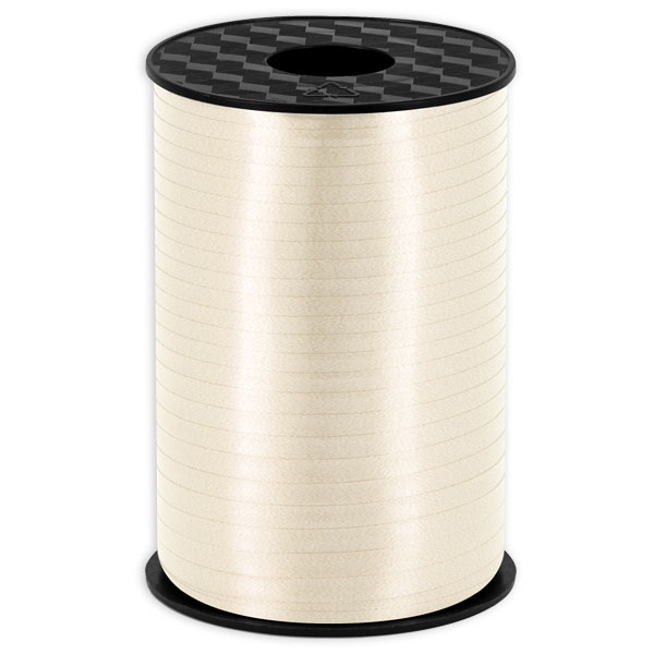 Geschenkband in cremefarben matt, Kunststoff, 225m x 5mm Geschenkband in cremefarben matt, Kunststoff, 225m x 5mm von Partydeco