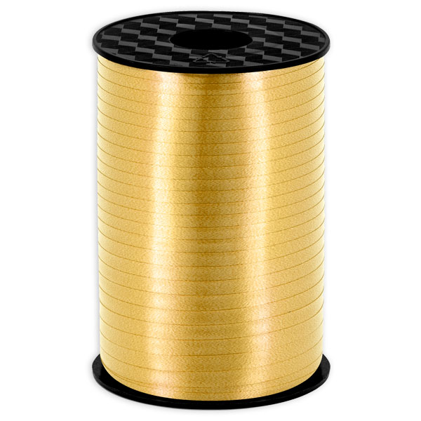 Geschenkband in matt gold, Kunststoff, 225m x 5mm Geschenkband in matt gold, Kunststoff, 225m x 5mm von Partydeco