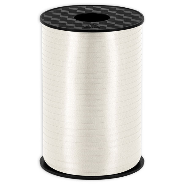 Geschenkband in matt weiß, Kunststoff, 225m x 5mm Geschenkband in matt weiß, Kunststoff, 225m x 5mm von Partydeco