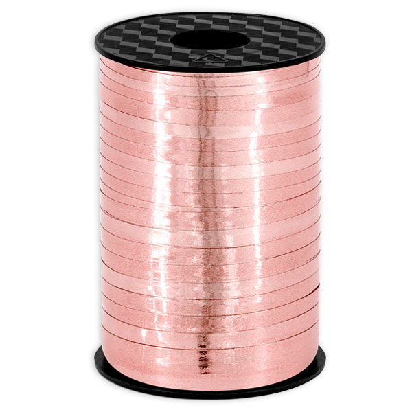 Geschenkband in roségold glänzend, Kunststoff, 225m x 5mm von Partydeco