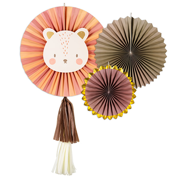 Papierrosetten "Kleiner Löwe", im 3er Pack, Ø 26-43cm Papierrosetten "Kleiner Löwe", im 3er Pack, Ø 26-43cm von Partydeco