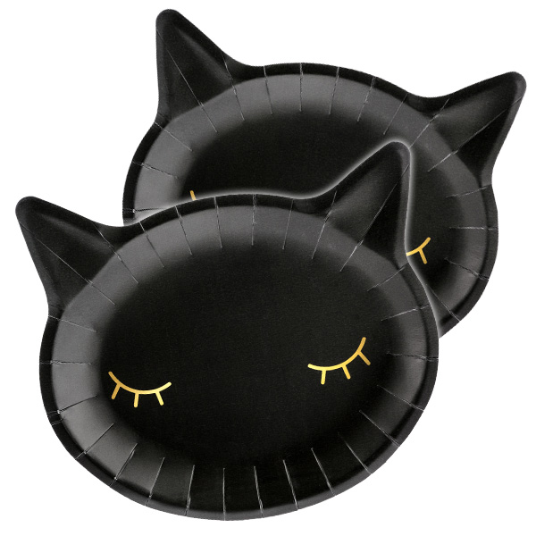 Partyteller Schwarze Katze, 6er Pack Partyteller Schwarze Katze, 6er Pack von Partydeco