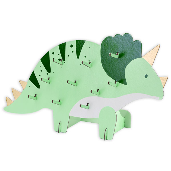 Snackwand "Triceratops" für Kleingebäck und Knabbereien, stabile Pappe, 38cm x 23cm von Partydeco