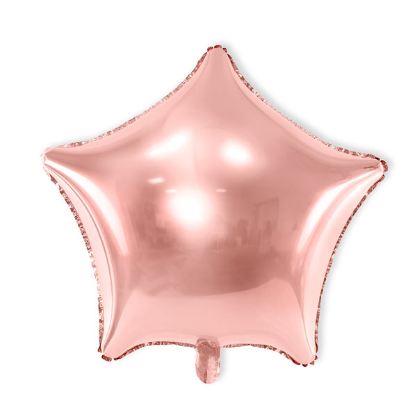 Stern-Folienballon in rosegold, heliumgeeignet, 36cm von Partydeco