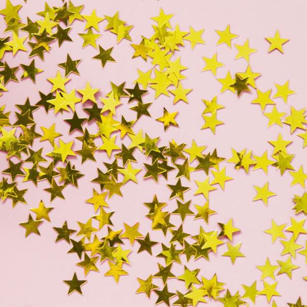 Sterne Konfetti in gold, 30g, Ø 10mm, Streudeko zur Taufe und Babyparty von Partydeco