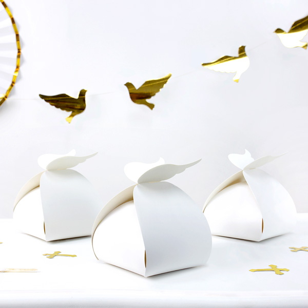 Weiße Mini-Faltschachteln mit Flügeln, 10er Pack, 14,5cm x 8,5cm von Partydeco
