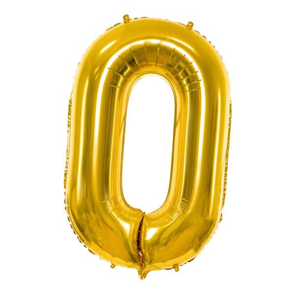 XXL Zahlenballon, Ziffer 0 in gold, 86cm hoch XXL Zahlenballon, Ziffer 0 in gold, 86cm hoch von Partydeco