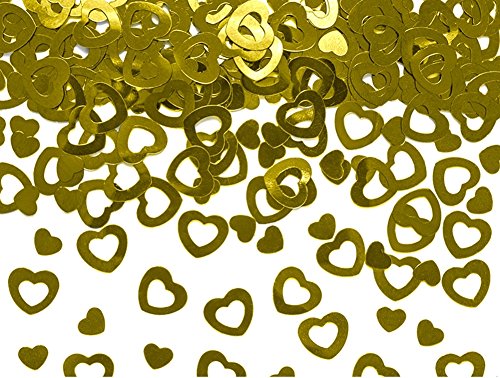 Metallic Herzen Streudeko Tischdeko Geburtstag Hochzeit Taufe Deko Konfetti (Gold) von Partydeko
