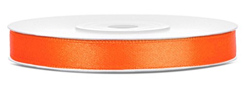 Partydeko 25m x 6mm Rolle Satinband Geschenkband Schleifenband Dekoband Satin Band Antennenband (Orange (005)) von Partydeko